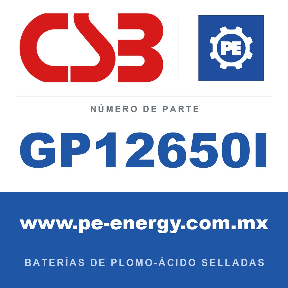 CSB Battery GP12650I - CSB GP12650I Batería de plomo-ácido sellada 12V 65Ah