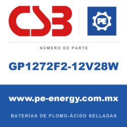 CSB Battery GP1272F2-12V28W - CSB GP1272F2-12V28W Batería de plomo-ácido sellada 12V 7Ah
