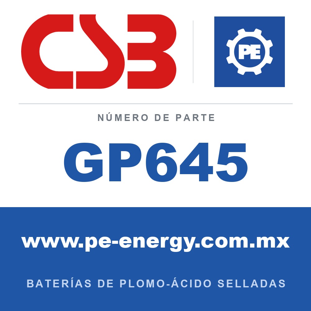 CSB Battery GP645 - CSB GP645 Batería de plomo-ácido sellada 6V 4.5Ah