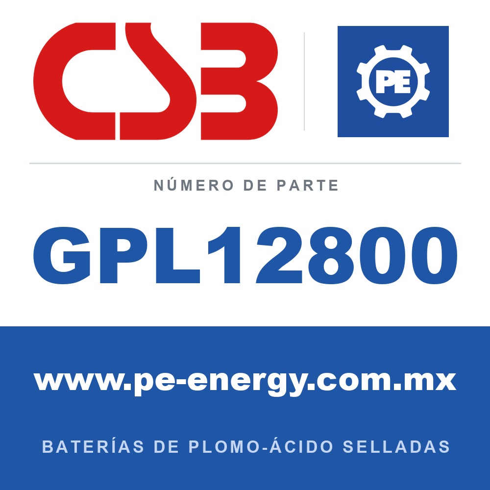 CSB Battery GPL12800 - CSB GPL12800 Batería de plomo-ácido sellada 12V 75Ah