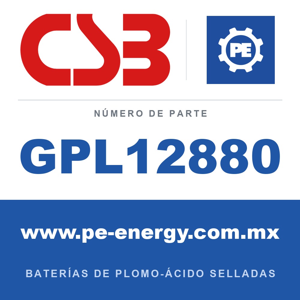 CSB Battery GPL12880 - CSB GPL12880 Batería de plomo-ácido sellada 12V 88Ah