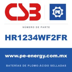 CSB Battery HR1234WF2FR - CSB HR1234WF2FR Batería de plomo-ácido sellada 12V 9Ah, carcasa ignífuga