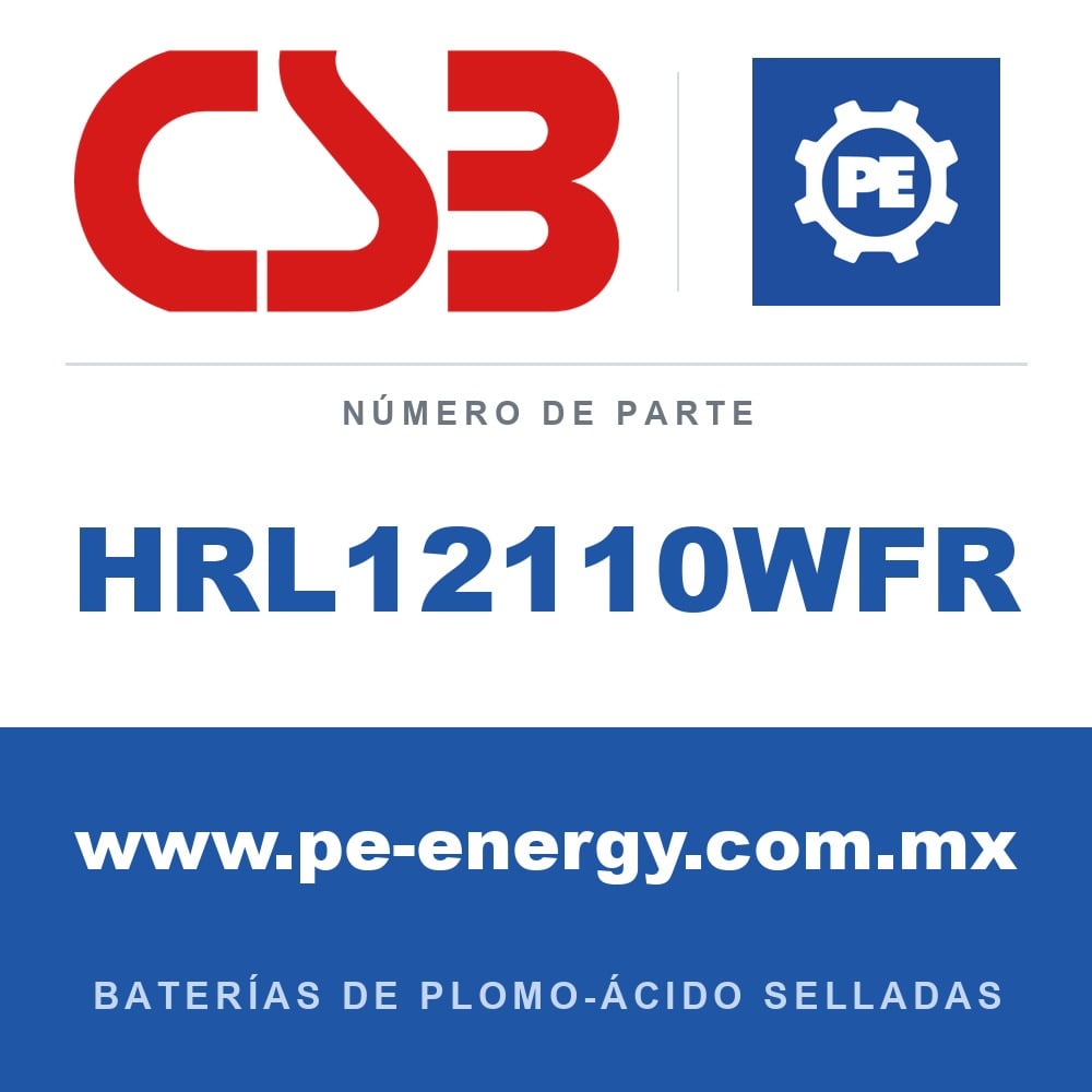 CSB Battery HRL12110WFR - CSB HRL12110WFR Batería de plomo-ácido sellada 12V 27Ah, carcasa ignífuga