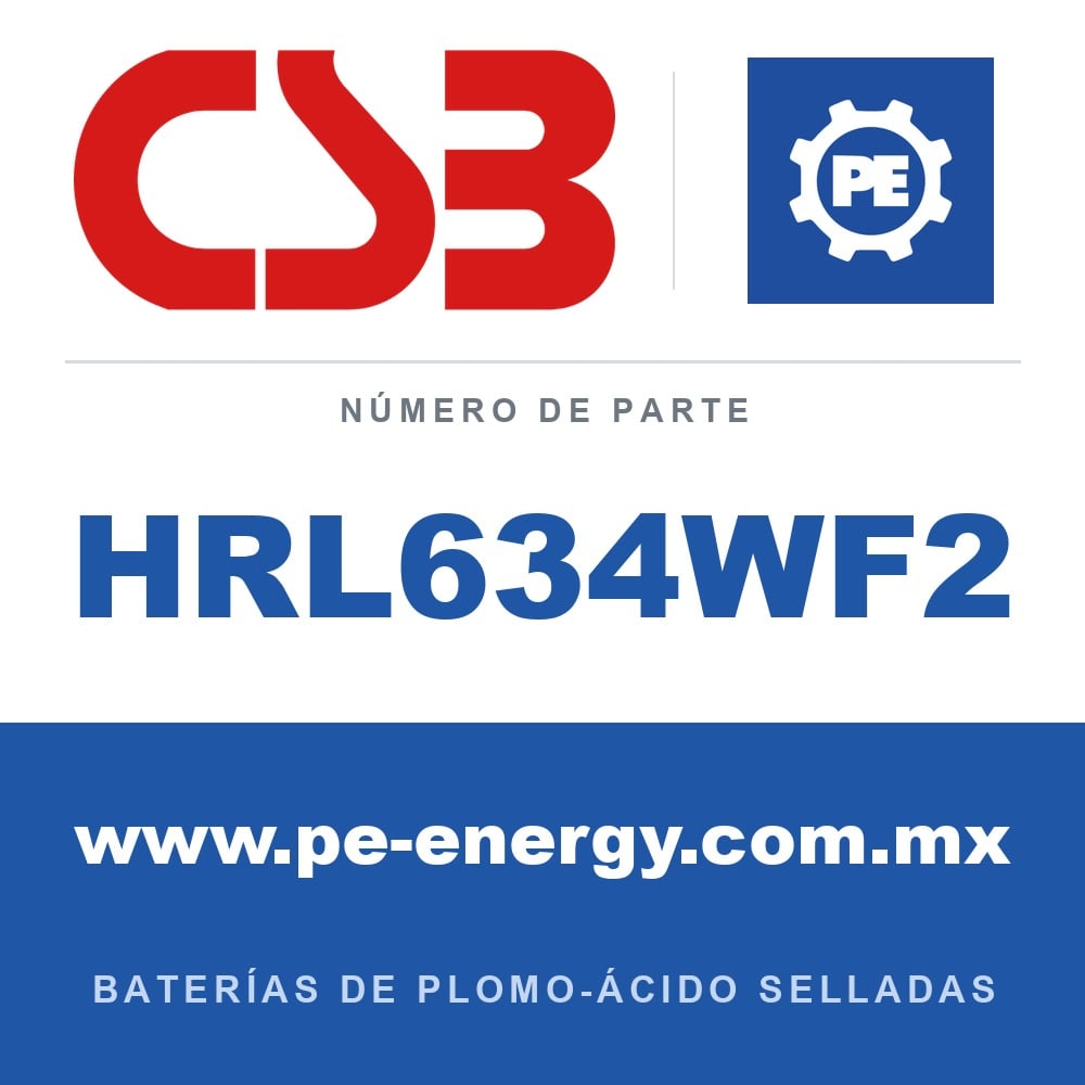 CSB Battery HRL634WF2 - CSB HRL634WF2 Batería de plomo-ácido sellada 6V 9Ah