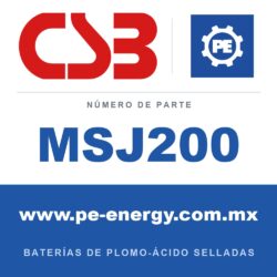 CSB Battery MSJ200 - CSB MSJ200 Celda de batería VRLA 2V 205Ah, caja resistente a las llamas