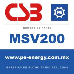 CSB Battery MSV200 - CSB MSV200 Celda de batería VRLA 2V 200Ah, caja ignífuga