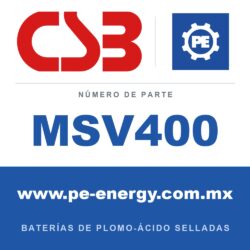 CSB Battery MSV400 - CSB MSV400 Celda de batería VRLA 2V 400Ah, carcasa ignífuga