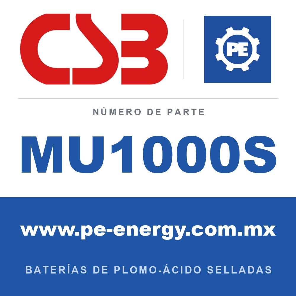 CSB Battery MU1000S - CSB MU1000S Celda de batería VRLA 2V 1000Ah, caja ignífuga