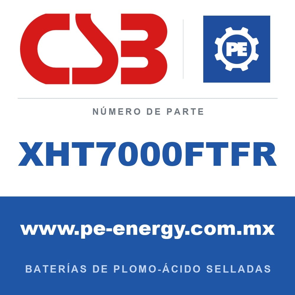CSB Battery XHT7000FTFR - CSB XHT7000FTFR Batería de plomo-ácido sellada 12V 152.8Ah, caja ignífuga