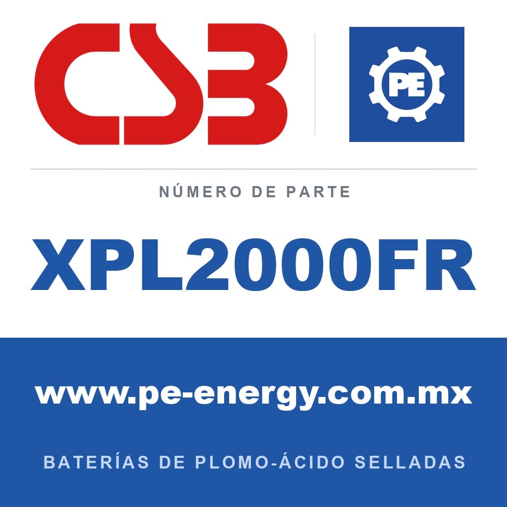 CSB Battery XPL2000FR - CSB XPL2000FR Batería de plomo-ácido sellada 12V 45Ah, carcasa ignífuga