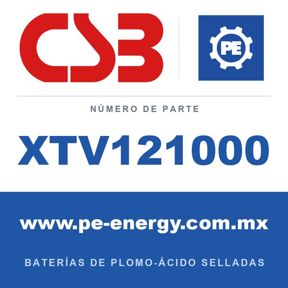CSB Battery XTV121000 - CSB XTV121000 Batería de plomo-ácido sellada 12V 100Ah