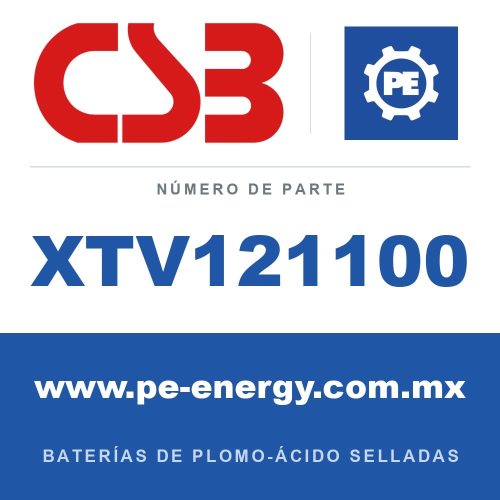 CSB Battery XTV121100 - CSB XTV121100 Batería de plomo-ácido sellada 12V 110Ah
