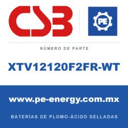 CSB Battery XTV12120F2FR-WT - CSB XTV12120F2FR-WT Batería de plomo-ácido sellada 12V 12Ah, caja resistente al fuego