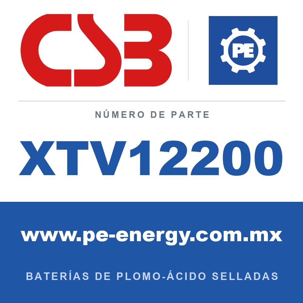 CSB Battery XTV12200 - CSB XTV12200 Batería de plomo-ácido sellada 12V 20Ah