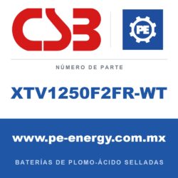 CSB Battery XTV1250F2FR-WT - CSB XTV1250F2FR-WT Batería de plomo-ácido sellada 12V 5Ah, caja resistente al fuego