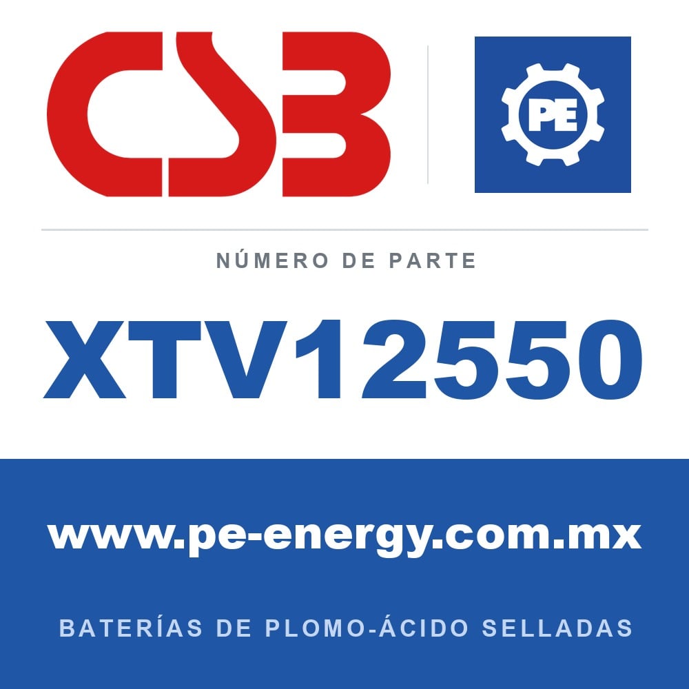 CSB Battery XTV12550 - CSB XTV12550 Batería de plomo-ácido sellada 12V 55Ah