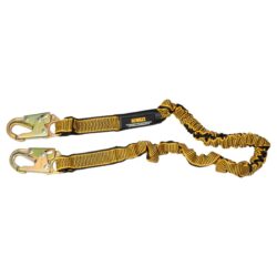 DEWALT DXFP613100 6 ft. (1.8 m) eslinga de una pierna con absorbedor de energía interno, extensión de 4 ft. a 6 ft. con ganchos de seguridad de acero en ambos extremos