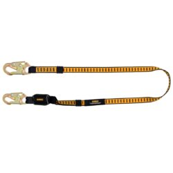 DEWALT DXFP621120 eslinga sencilla de 6 ft.(1.8 m), absorbedor externo, eslinga para caída libre de 12-Foot (3.2 m) con ganchos de seguridad de acero en ambos extremos
